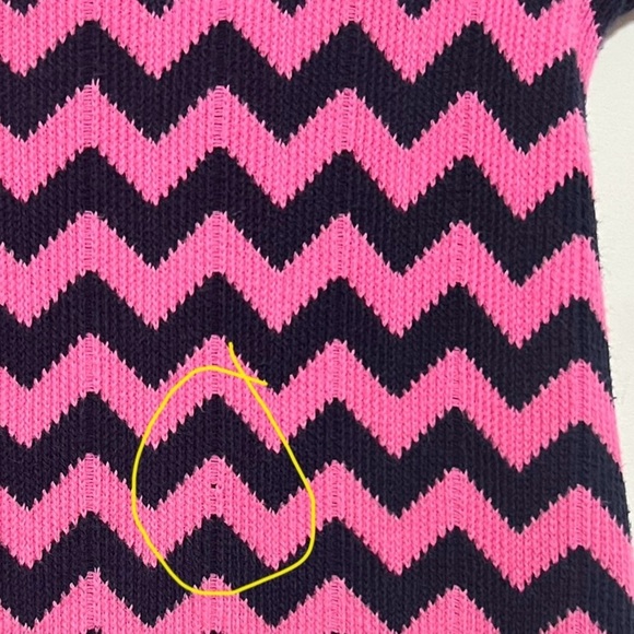 Lilly Pulitzer Girls Pink Blue Chevron Cotton Knit Sweater Dress Large - Picture 8 of 11